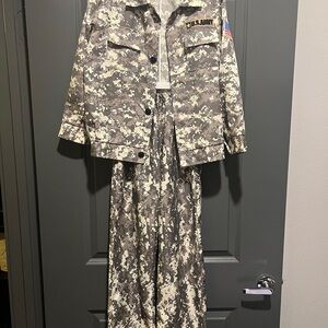 Camouflage Army Kids Costume jacket and pants set